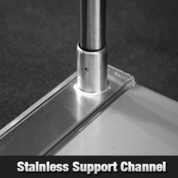 Stainless Steel Left Single Sink Bench 1500mm - Pipe Undershelf - FSA-1-1500L